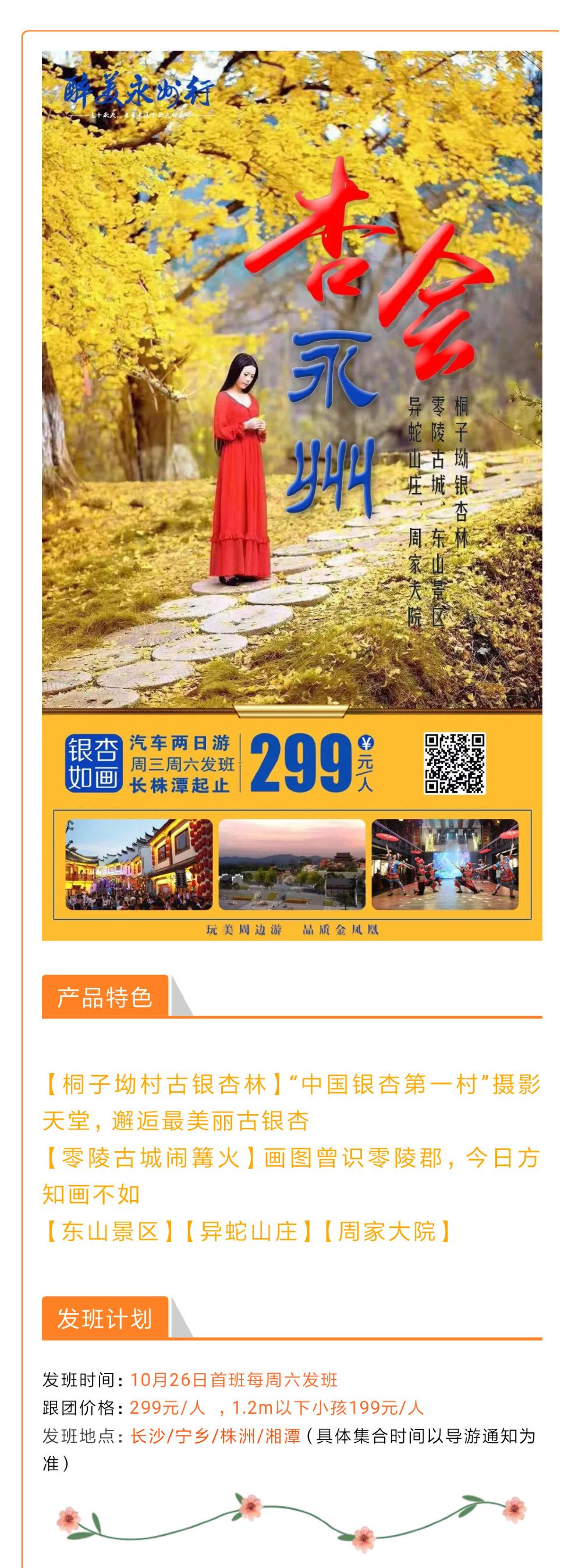 中国湖南永州+桐子坳赏银杏+零陵古城+东山景