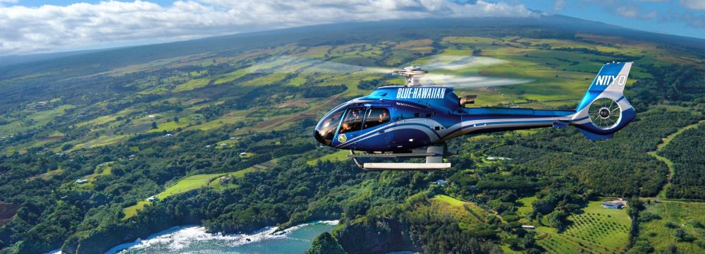 夏威夷大岛蓝色直升机观光(鸟瞰火山/探索雨林/豪华ecostar机型/专业
