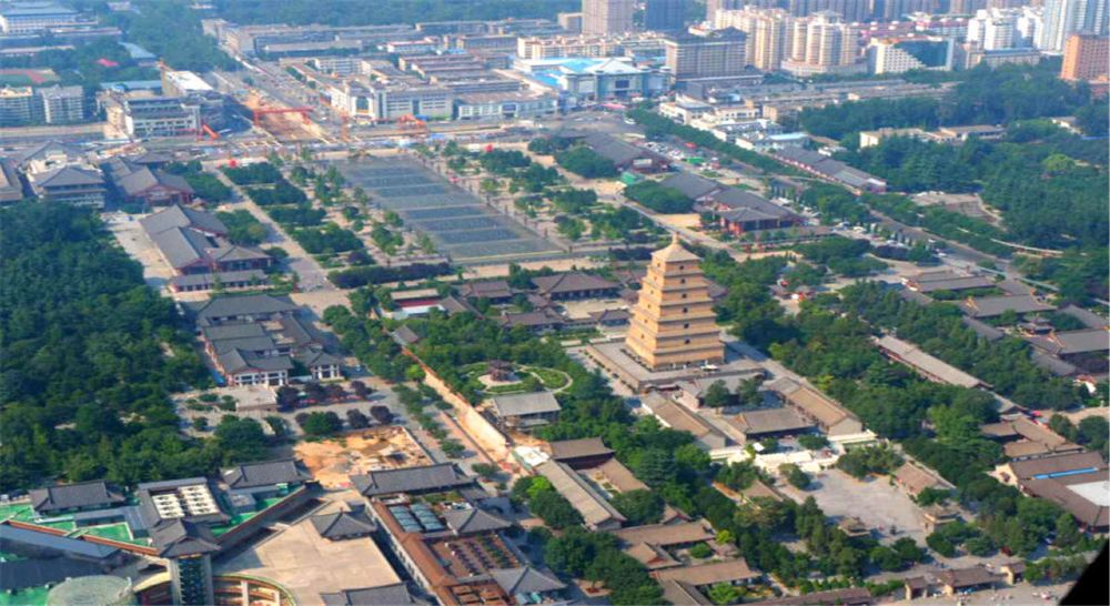 西安古城鸟瞰图图片