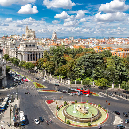 西班牙马德里+熊和树莓雕像+马约尔广场+西贝莱斯广场一日游