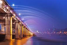 盘浦大桥月光彩虹喷泉-首尔-是条胳膊