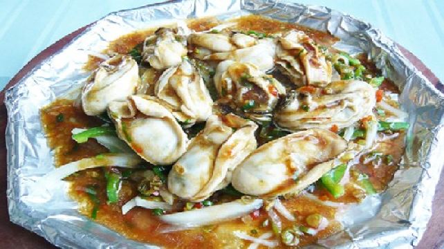 海边美食——铁板生蚝