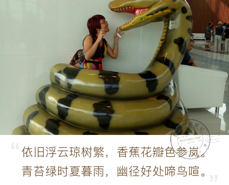 泰国蛇毒研究中心 这家蛇毒中心，挺有趣的。展馆布置很有特色，门口的大蟒蛇🐍好形象!我忍不住跳下蛇身圈